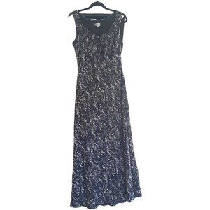 Vintage Alyn Paige Sleeveless Floral Gauze Maxi Dress Y2K